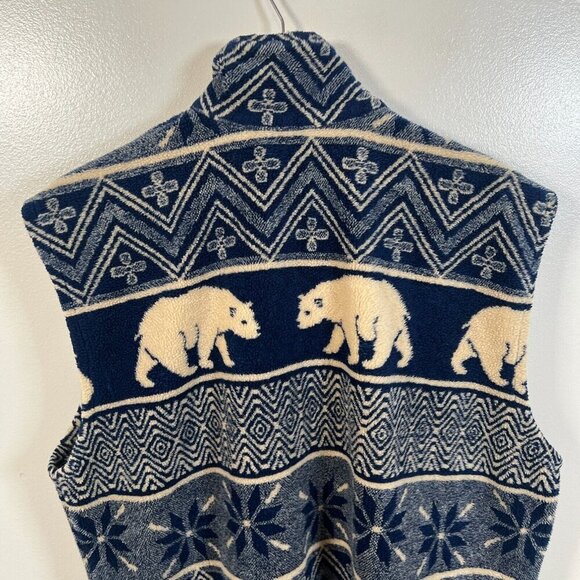 Vintage TeePee Fleece Vest Mens Size Large Polar Bears Blue Cozy Novelty Print - Picture 8 of 8